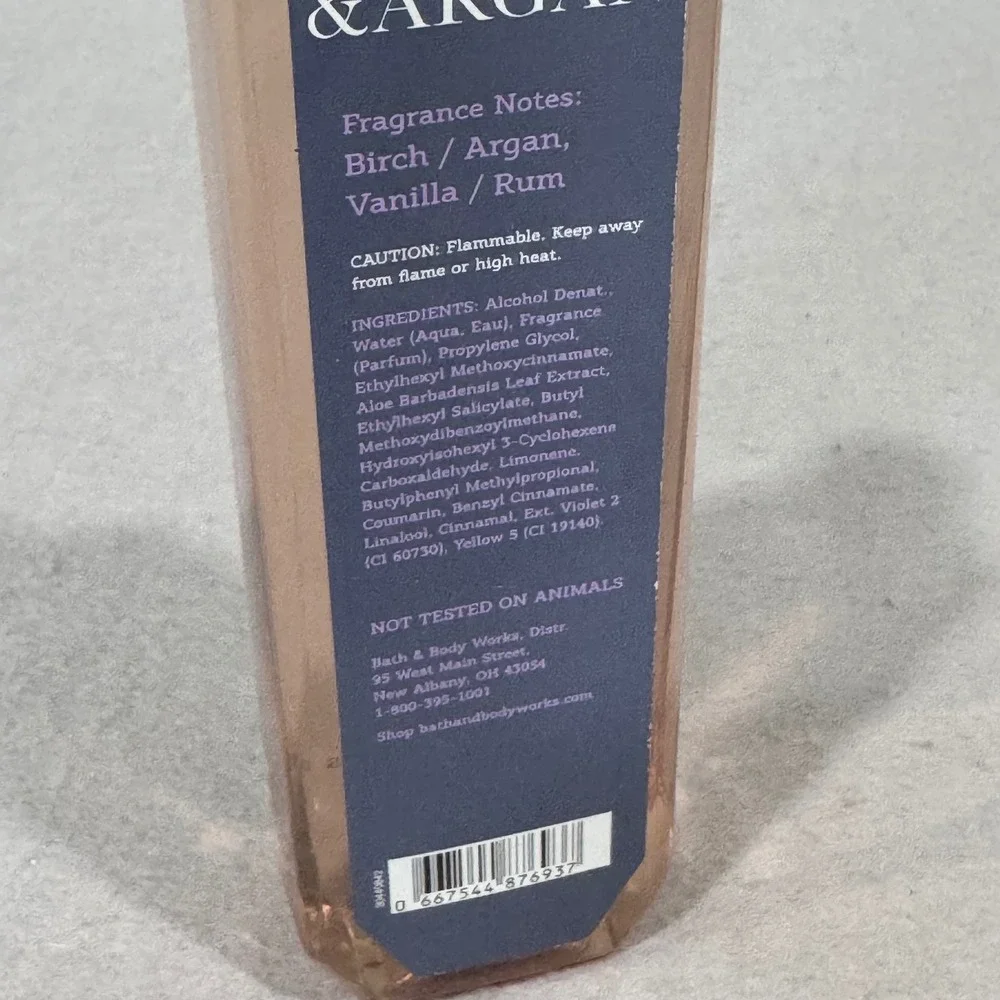 Bath & Body Works Fine Fragrance Mist Women 8oz Birch & Argan Vanilla Rum Spray